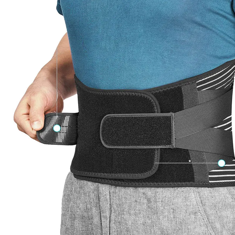Protection Posture Corrector traction sport fabric push up steel split high support medical waist belt lumbar lower back brace
