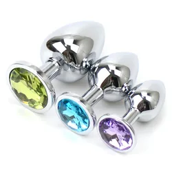 female Butt Plug Anal, Bead Anus Dilator Anal Toys Metal Anal Plug with Crystal Jewelry Smooth Touch Men Women/
