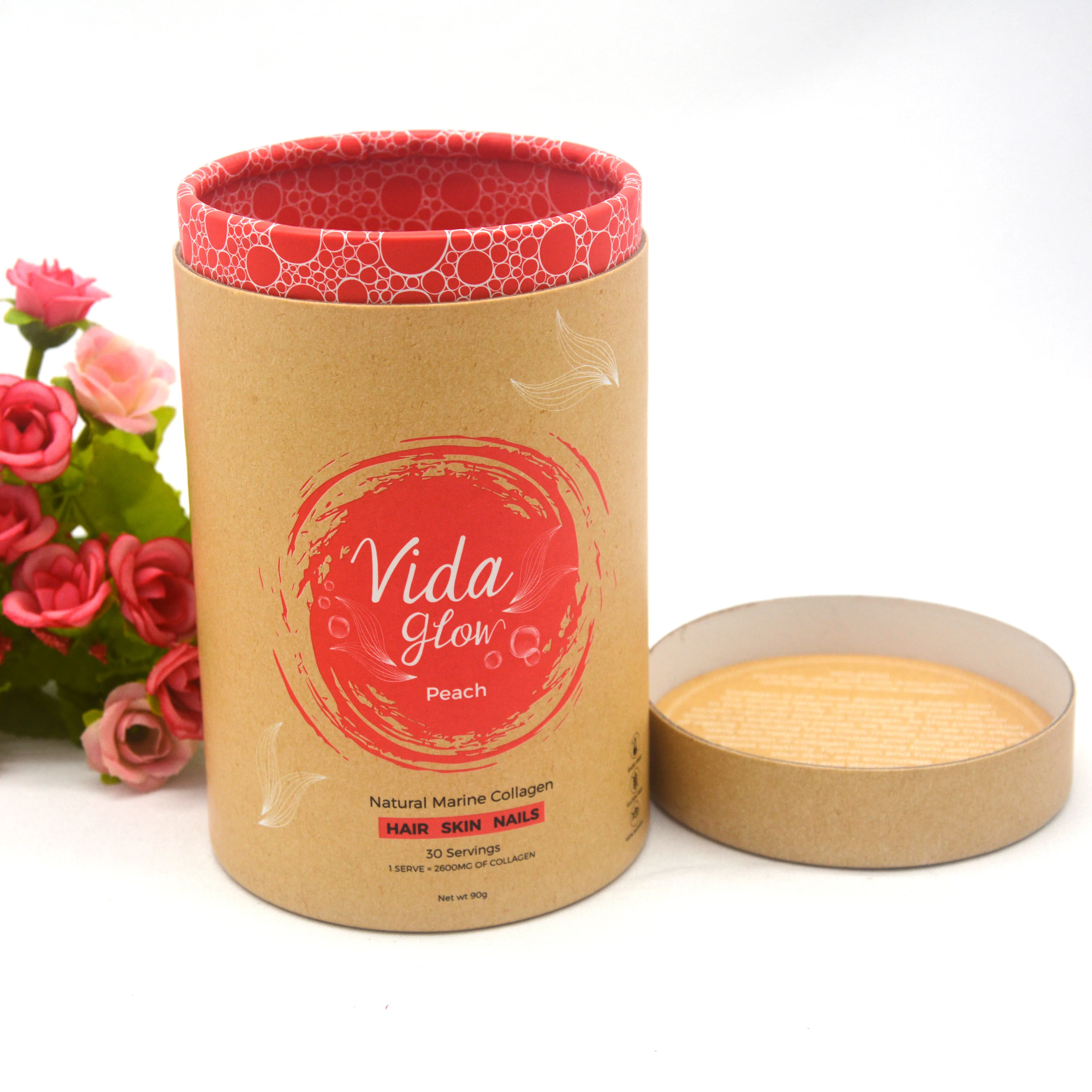 Custom Protein powder packaging for retail solutions Eco-Friendly Packaging cardboard tube Tea Coffee Bean Oats Paper Tubes