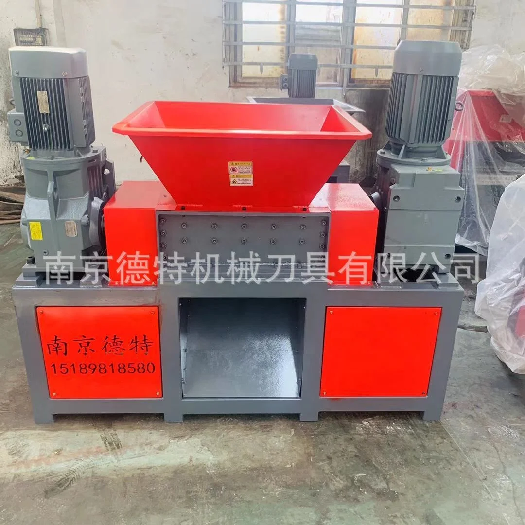 Dete plastic waste double shaft shredder machine waste plastic pallet bottle car shell metal shredding recycling machine