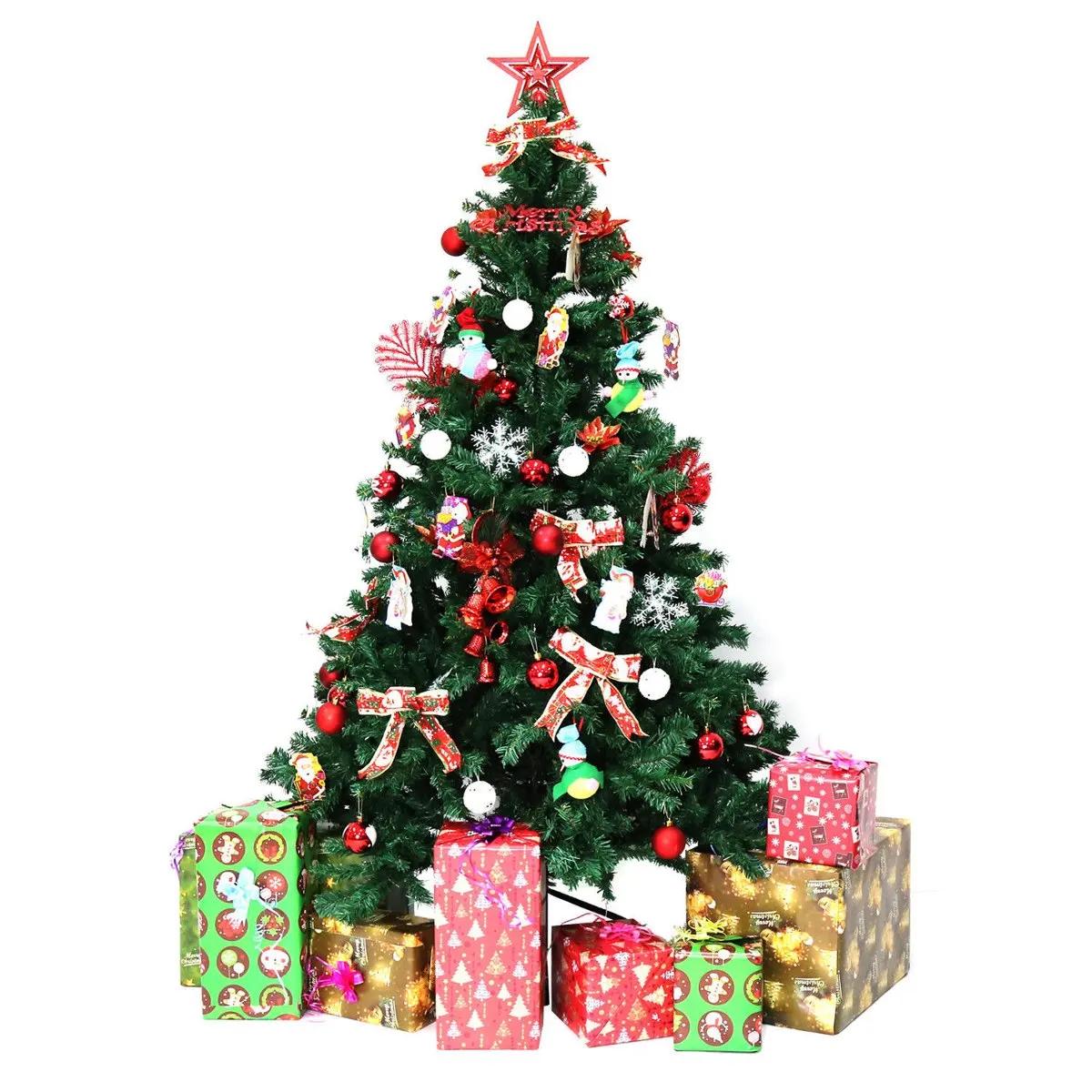 Распашная конструкция роскошных декоративных долговечных игл из искусственной сосны для рождественской елки