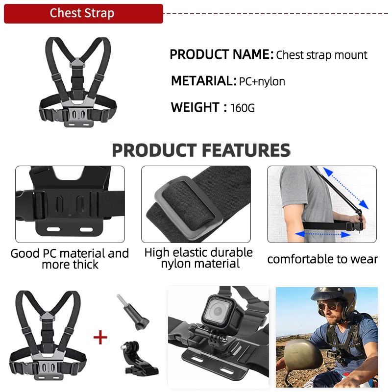 Kytuwy Accessories Universal Travel Bag Set Basic Accessory Sports Action Camera kit for GoPro Hero 10 9 8 4K