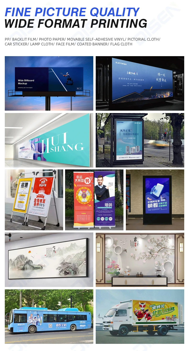 70cm/1.3m/1.6m/1.8m/1.9m 2.2/2.5/3.2m large format sublimation printing machine xp600 i3200 eco solvent textile inkjet printers