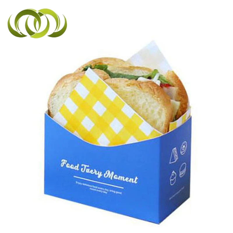 Mini Cartoon Sandwich Toast Packaging Box Burger Paper Bag Baking Picnic Box