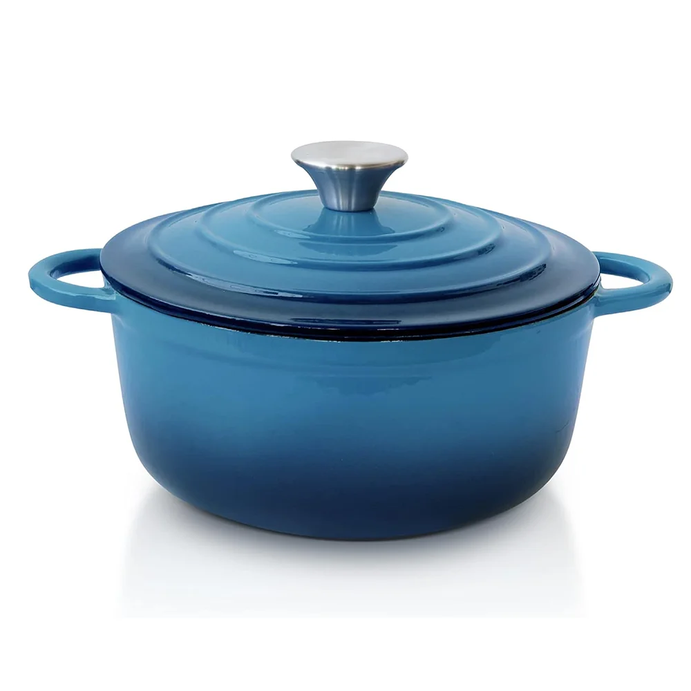 MYH 4.5 QT Aluminum Dutch Oven  Enamel Coated Cookware Pot with Self Basting Lid for Home Baking  Braiser  Cooking