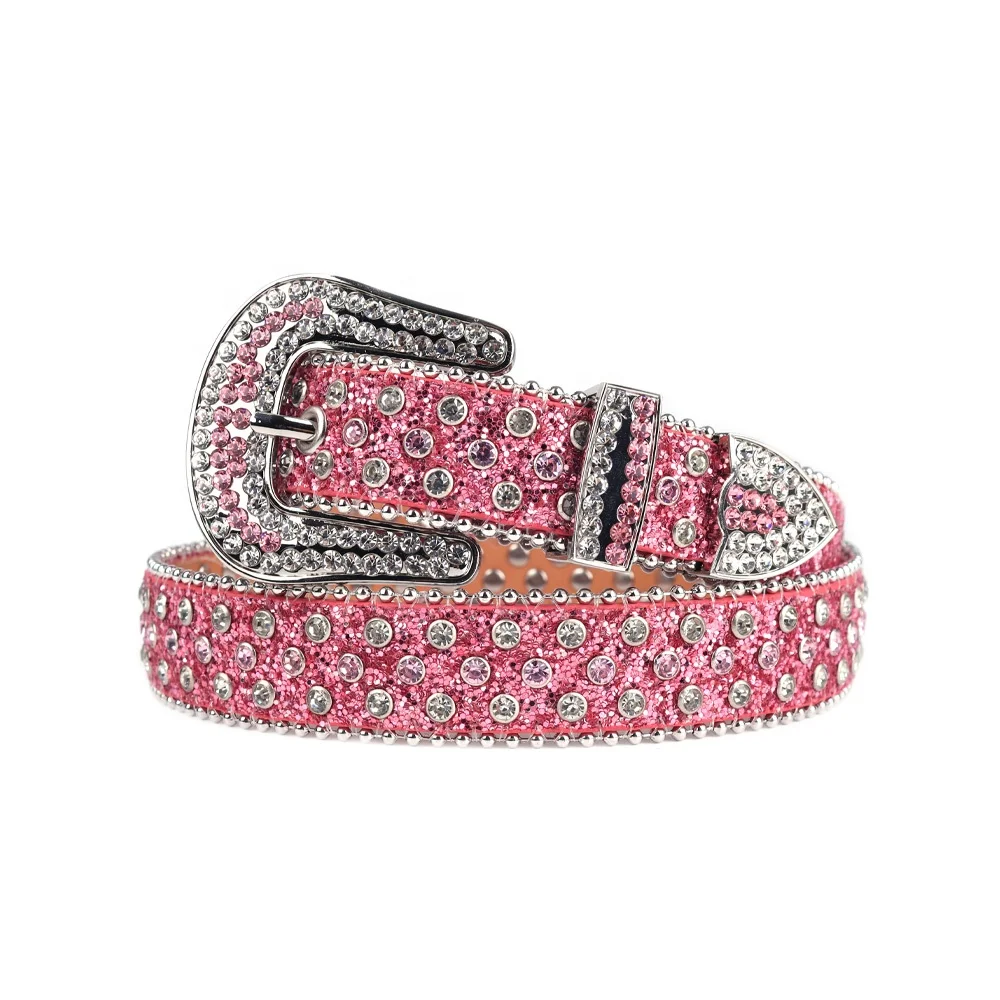 TENGMEI Fashion Bling Bling 26inch boys rhinestone belts for kid western designer toddler diamond studded crystal belts for girl