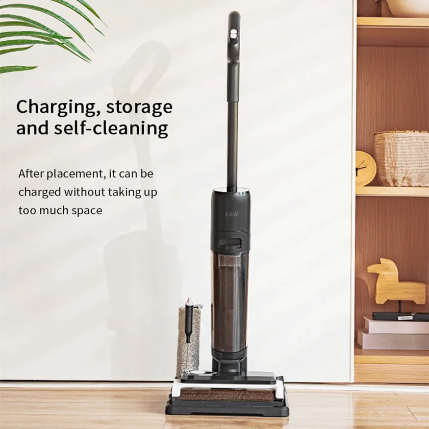 Smart touch screen display brushless motor 4 in 1 voice assistant wet and dry vacuum water self cleaning for hard wood floors