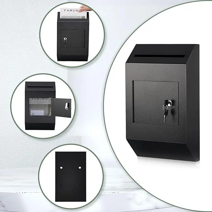 Locking Drop Box Steel Mailbox