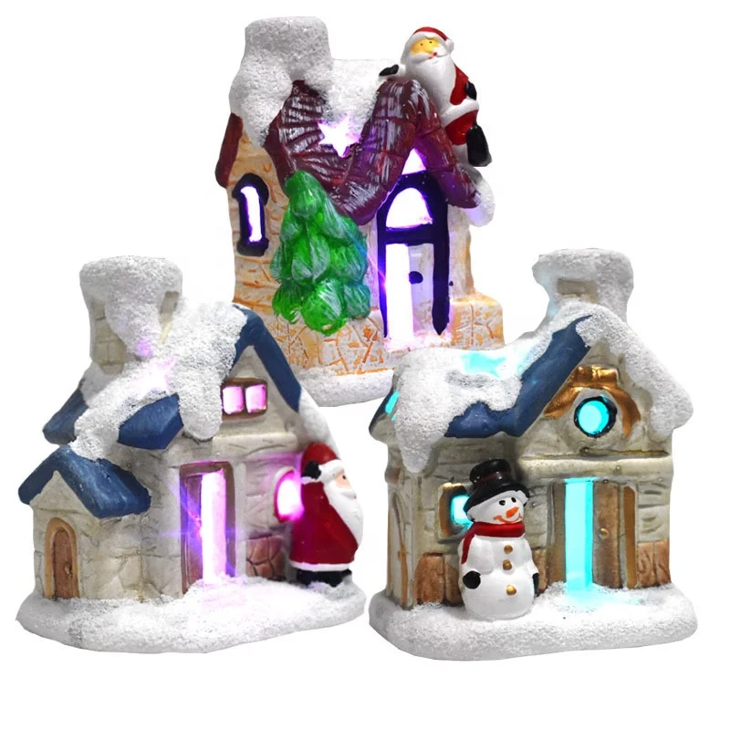 
 New Christmas Decorations Resin Small House Small Landscape Resin House Small Ornaments Christmas Gifts  