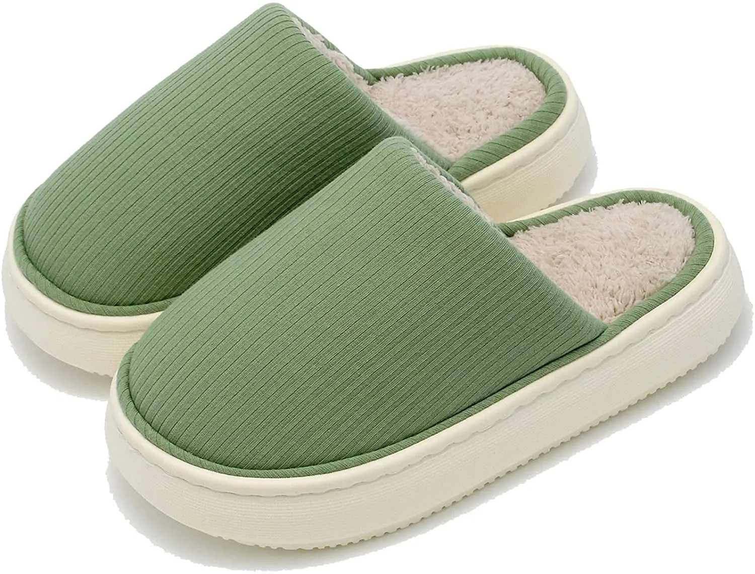 FREE SAMPLE Fluffy Slippers for Women Memory Foam Fuzzy Slippers Knit Non Slip Thick Sole Warm Bedroom House Slippers EVA 1pairs