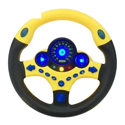 Amazon Hot selling Children Steering Wheel Model With Light Simulator Steering Wheel