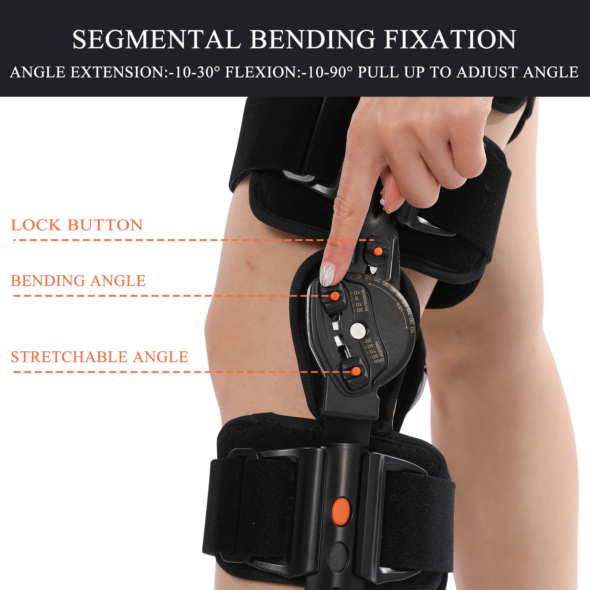 Medical Orthopedic Double Hinged Knee Brace Flexible Fitness Support Neoprene Protective Articulated Orthosis One-Size Knee Pads