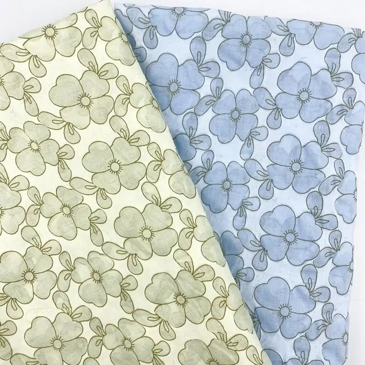 Most selling products lightweight salt shrinkage floral pattern print pure cotton voile fabric for garments