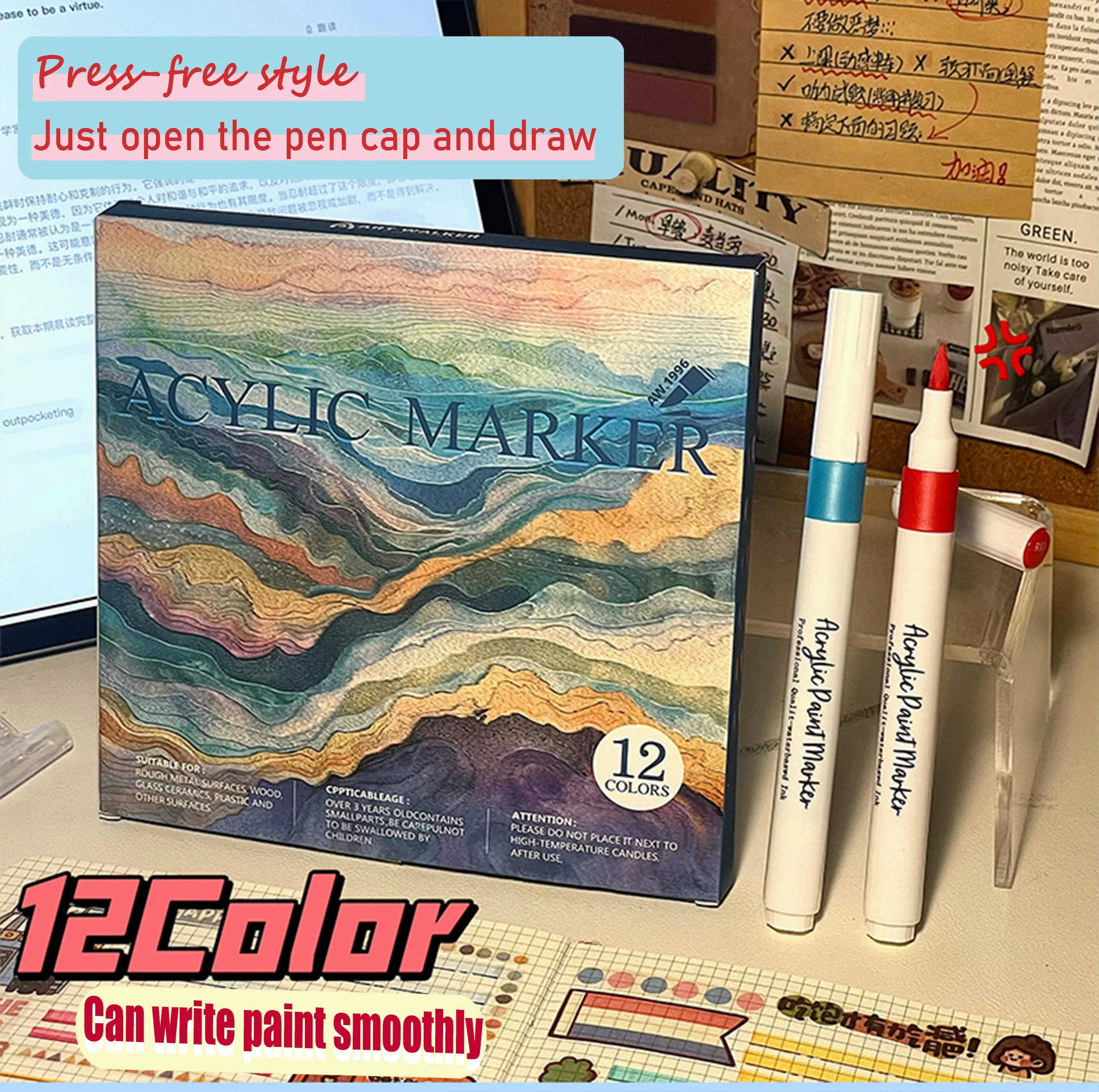 stationery items wholesale cheap paint colors wood doors 80 pcs markers acrylic pen soft nib fabric non toxic markers for skin