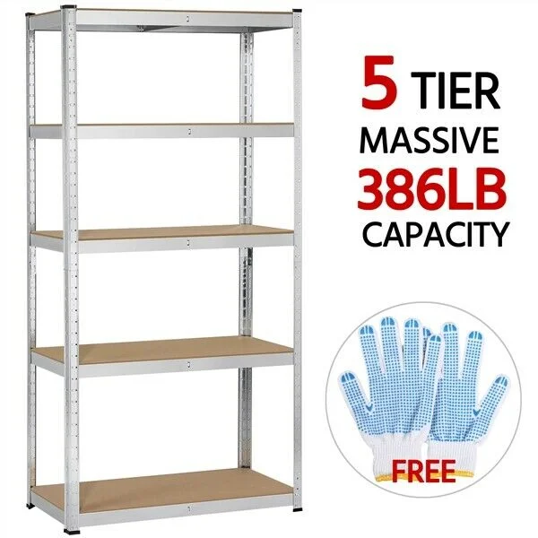 5 Tier Heavy Duty Shelving Unit Greenhouse Garage Utility Home Storage Boltless Rack