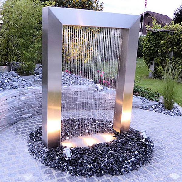 Waterfall fountain outdoor outdoors curtain water feature indoor waterfall rain water curtain for garden