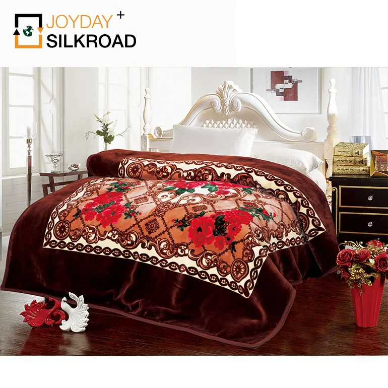 High Quality Classic Design Adults 5kg/6kg/7kg/8kg2 Ply 1 Side Embossed Raschel Blanket For Bedroom