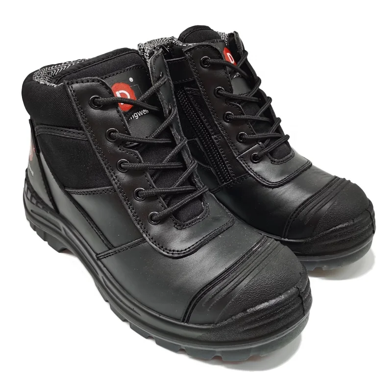 Hot selling work Safety boots with steel toe cap leather work boots for man groundwork safety boots