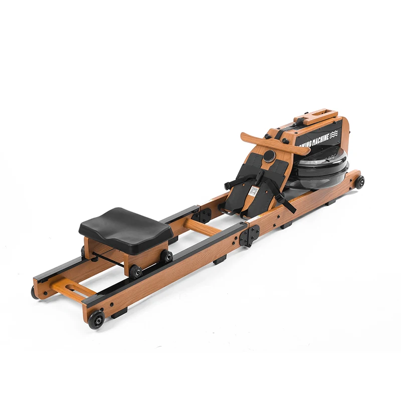 Custom Indoor Stationary Row Gym Fitness Equipment Wood Water Rowing Machine