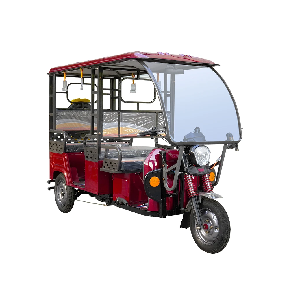 800W Electric Passengers Tricycles Tuktuk Open Three-Wheel Rickshaw Bajaj Texi for Adults 48v Voltage