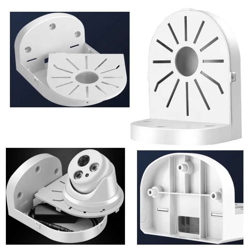 Plastic universal hemispherical CCTV home camera bracket and ball corner bracket cctv wall plastic dome bracket