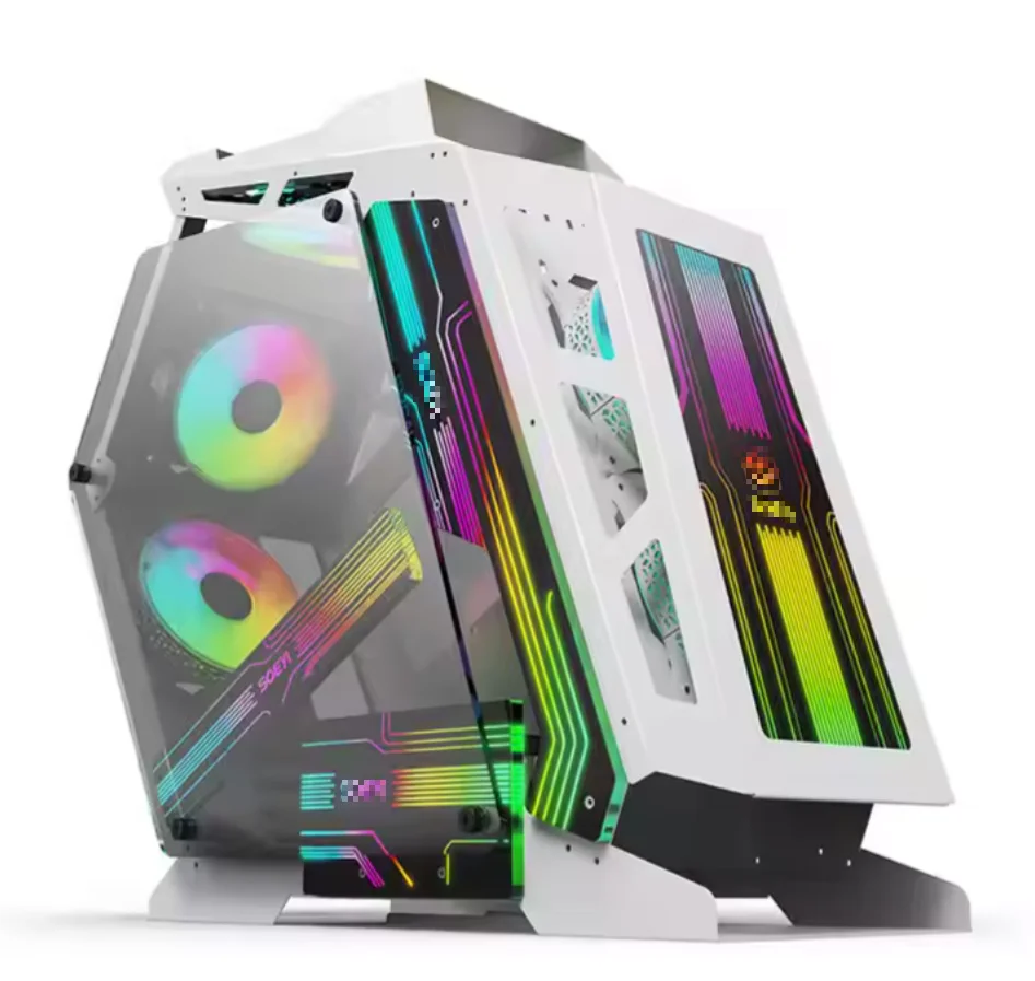 torres y cajas de la computadora Desktop Gabinete Gamer Gaming PC Cabinet White Micro ATX Computer Case