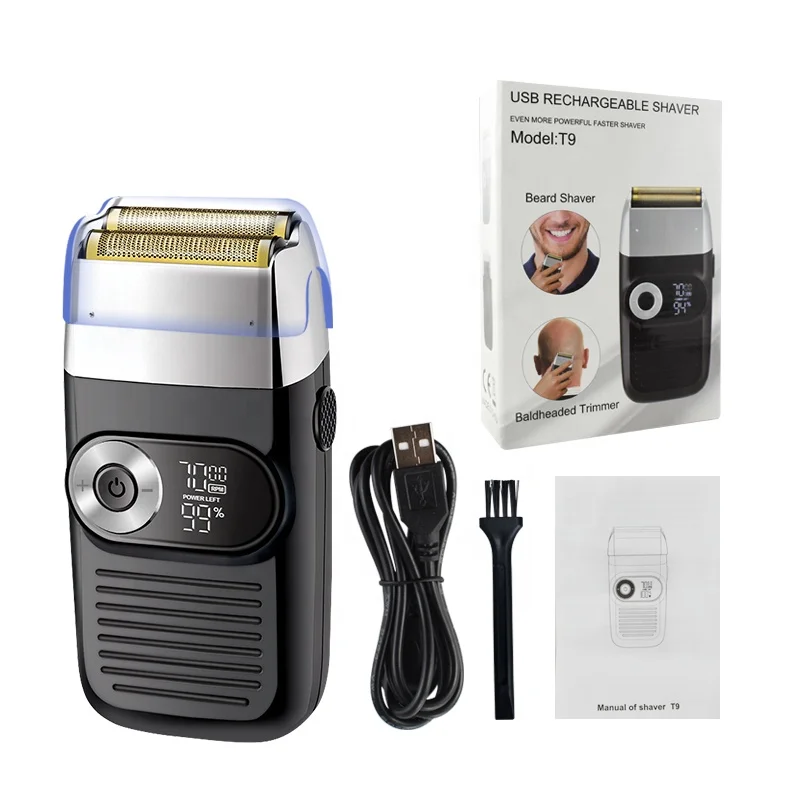Balding Clipper Electric Man Shaver Razor LCD Power & Speeds Display USB Power Professional 2 in 1 USB Interface Male Face 5W
