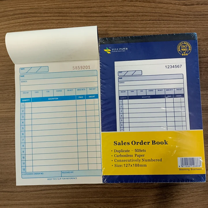 China factory paper paperboard print receipt invoice book custom logo ncr carbonless rent receipt bill book