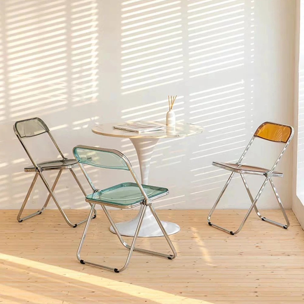 Складные прозрачные коричневые акриловые складные стулья, прозрачные для мероприятий, штабелируемые