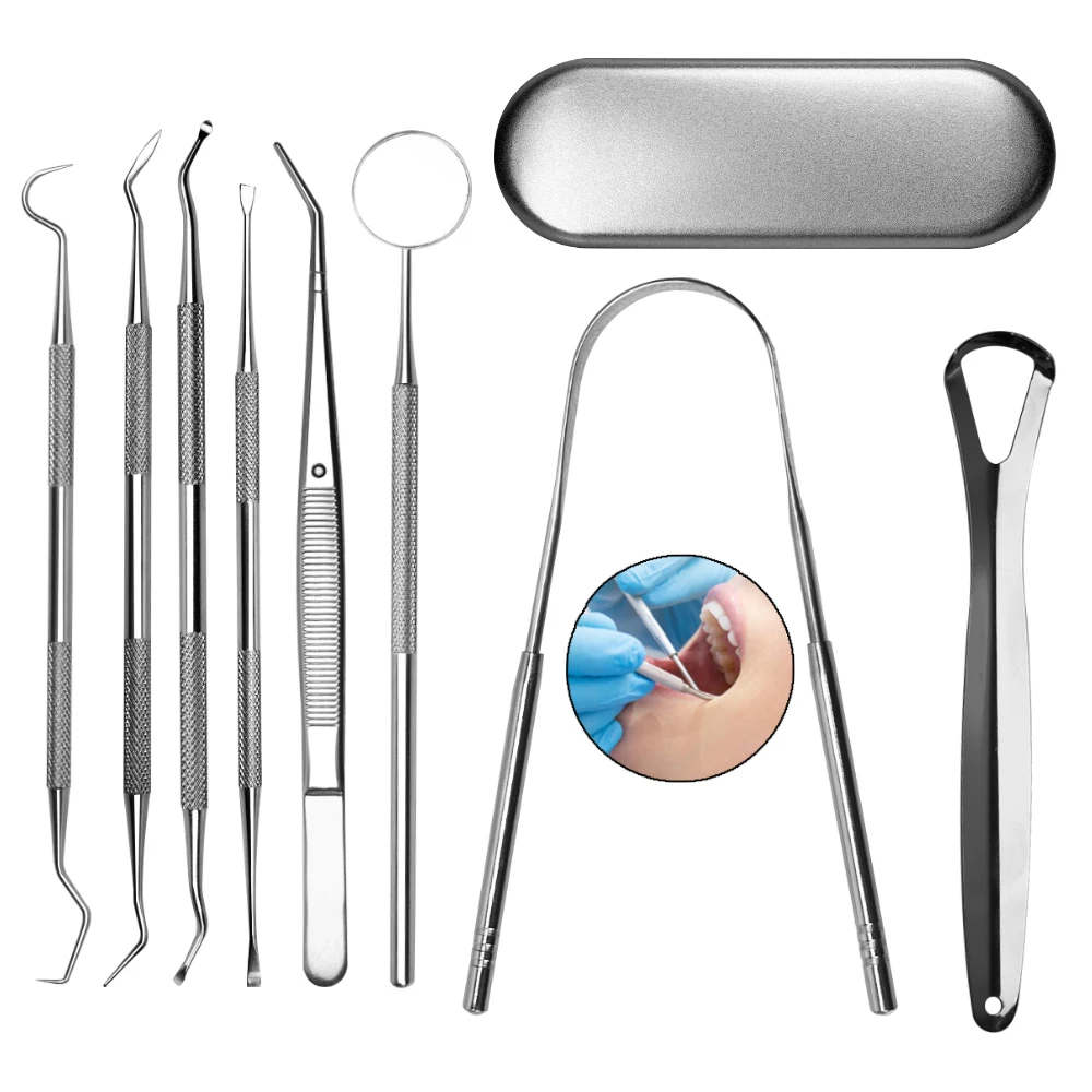 Dental Cleaning Kit Plaque Remover Tartar Scraper Stainless Steel Oral Care Tools Teeth Cleaning Dental Hygiene
