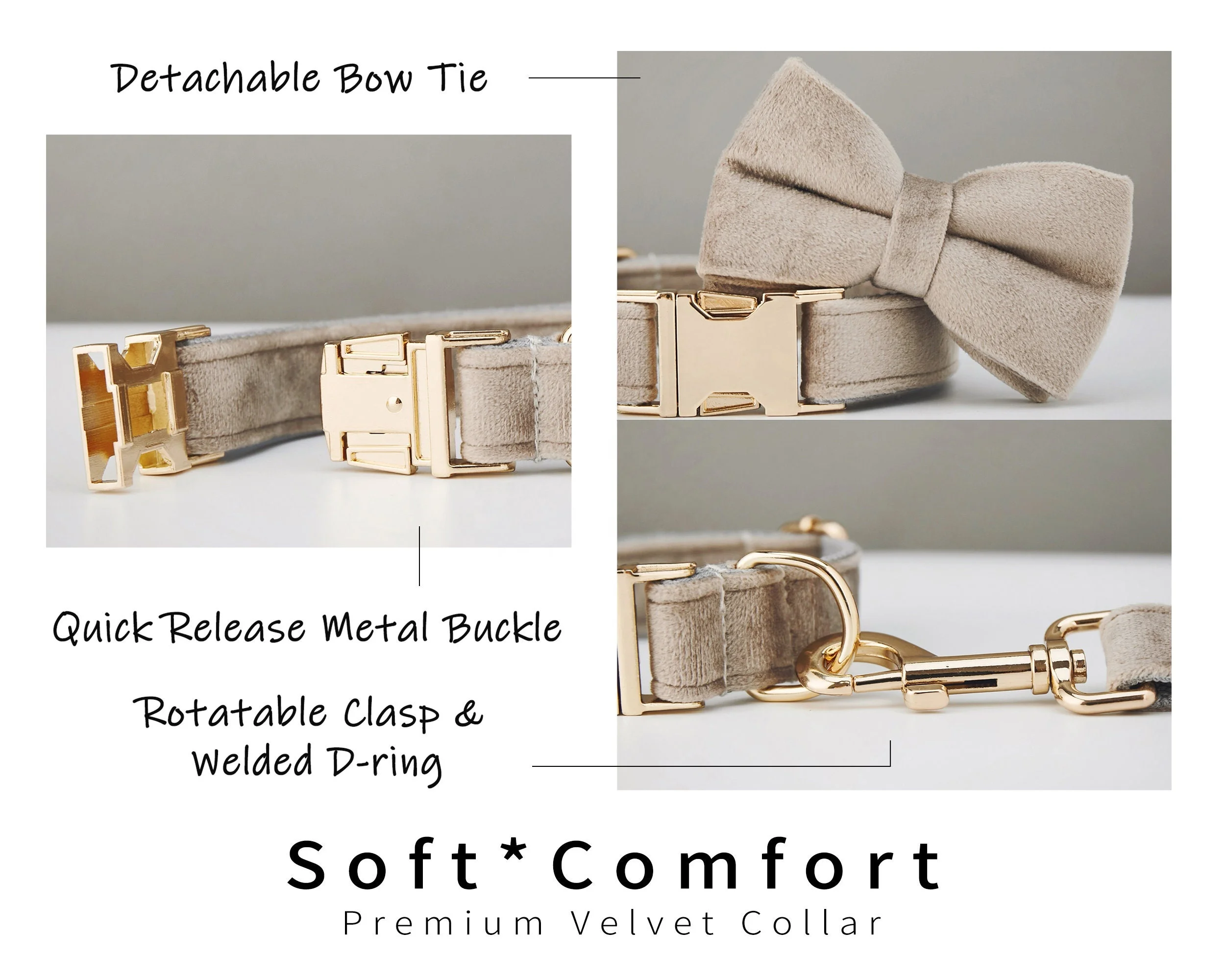 2023 New Product Popular Custom Colors Logo Dog Collar Metal Buckle Velvet Personalized Dog Collar