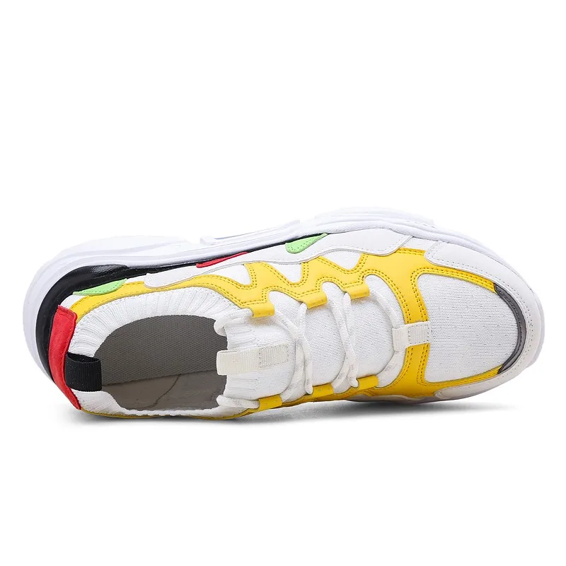 
Four seasons men shoes tide shoes fly knit thick sole socks set sport casual dad shoes socks mouth for men 