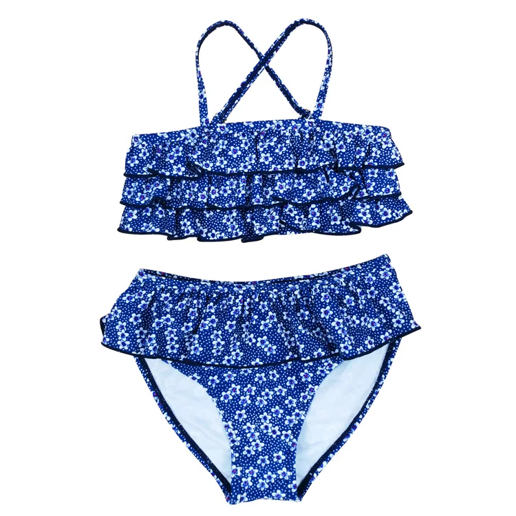 Custom Logo Swimwear Famous Brands Ruffle Bikini Sets Swimsuit For Girl