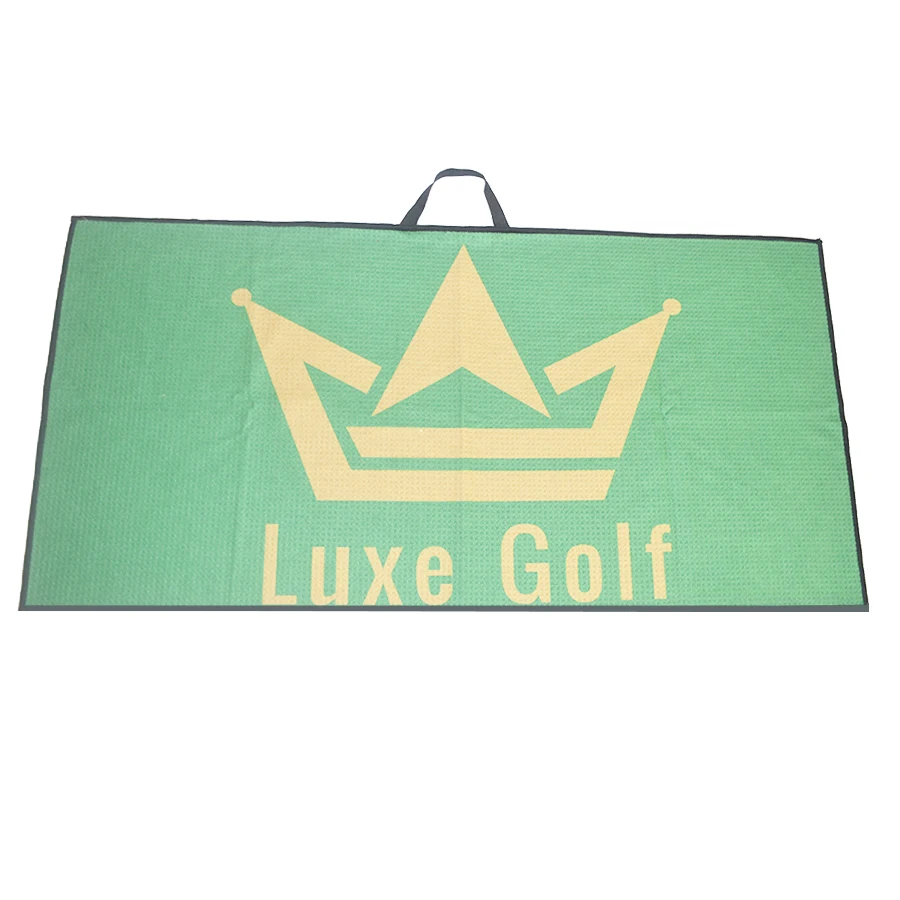 microfiber waffle golf towel open with grommet