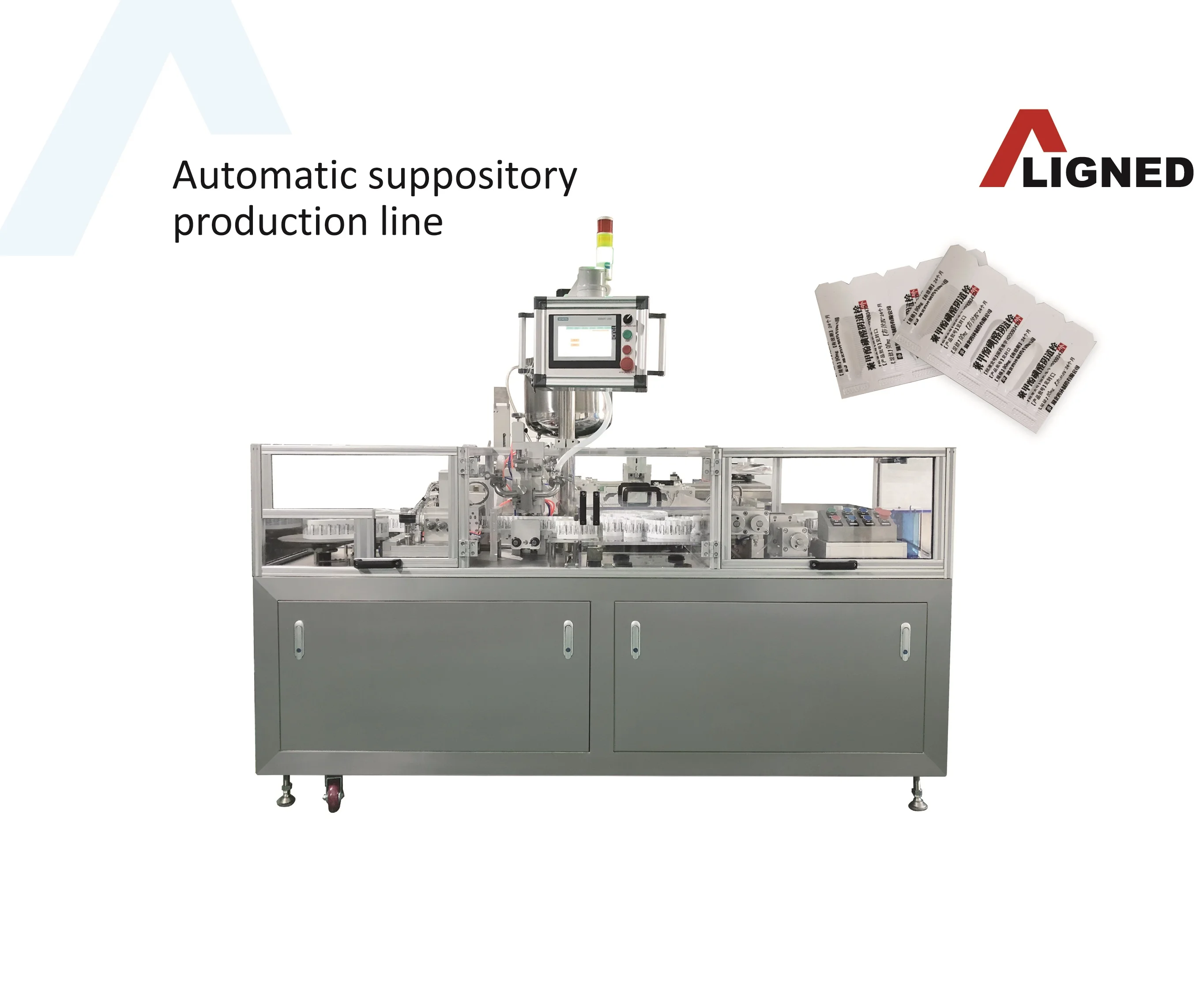 Automatic 2-head suppository filling, sealing and cooling Packaging production line