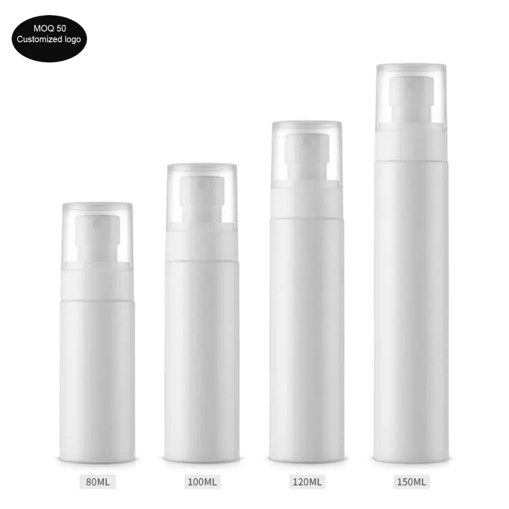 80ml 100ml 120ml 150ml new design white PET Dome Spray Bottle Toner and Sunscreen Cosmetic Packaging