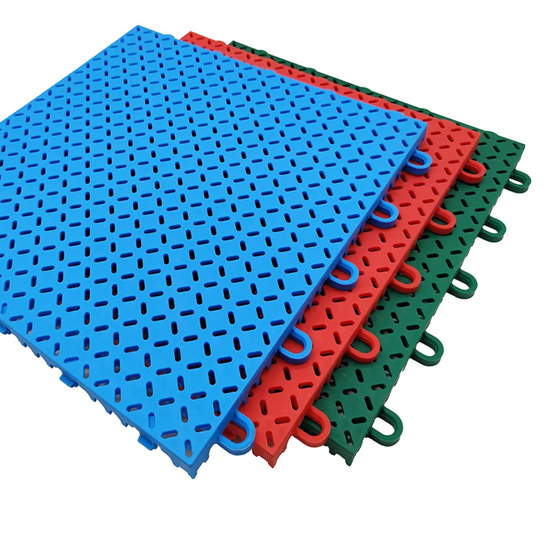 Hot sale multi-use suspended modular sports pp plastic interlocking pvc floor tiles