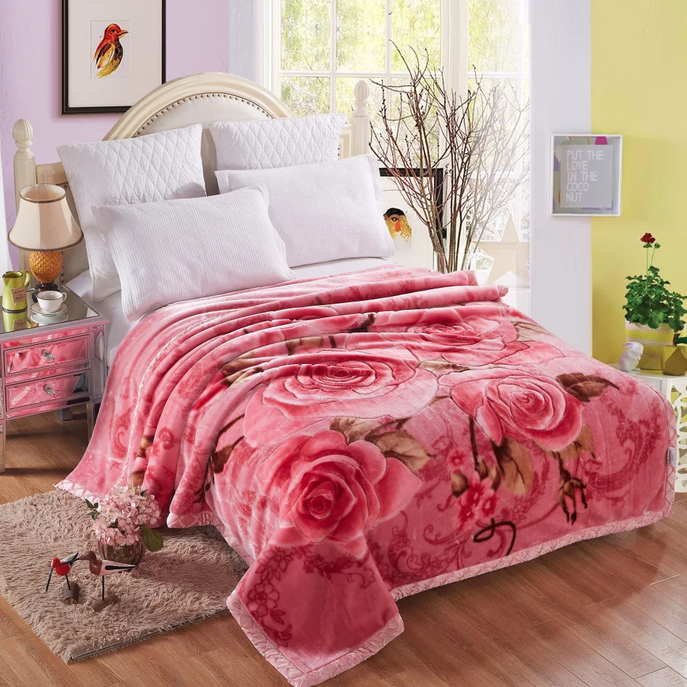 Extra Thick Raschel Blanket Custom Printed Cheap Soft Polyester Flannel Fleece Blanket