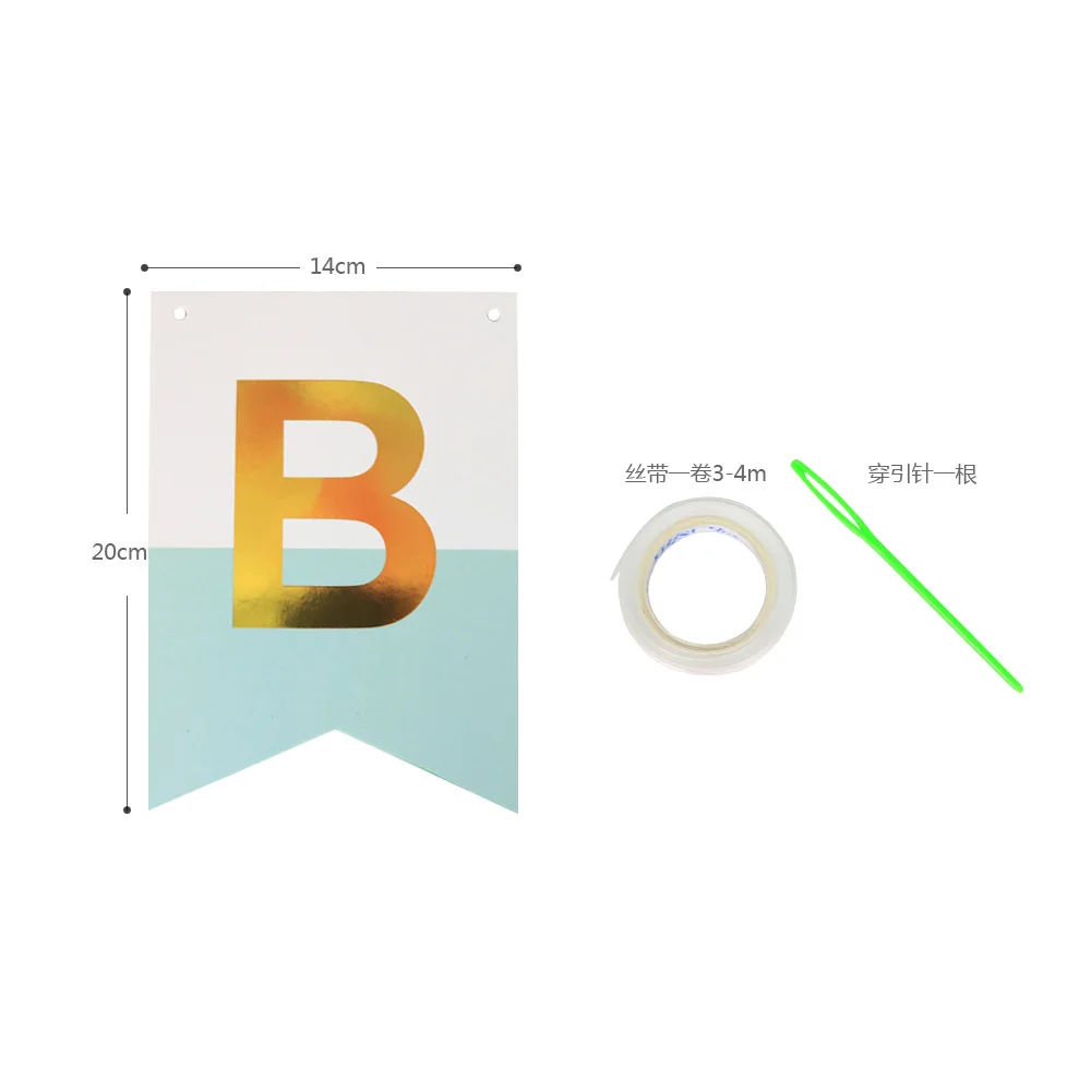 
2021 Happy birthday Paper Flag Kids Children Birthday Party Banner Hang Pennant Banner Decor Supplies Flags Party Supplies 