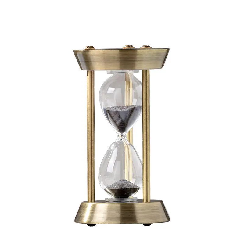 Custom Design Craft Gift Metal Customizable Hour Glass Timer Decorative Sand Clock Metal Hourglass