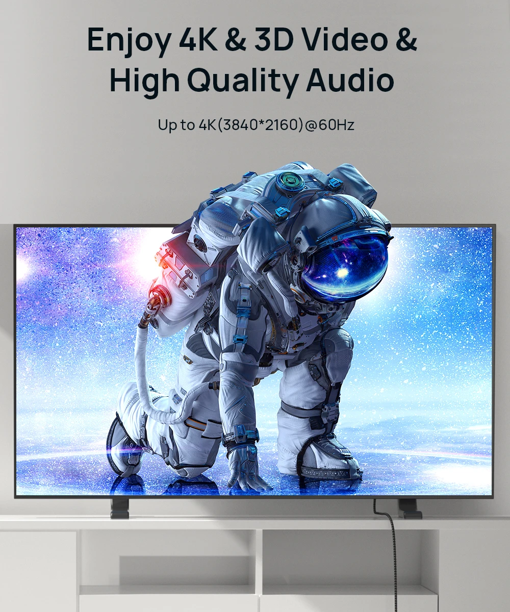 JSAUX 10FT 21.6Gbps 4K 60Hz UHD DP to DP DisplayPort Cable for Laptop