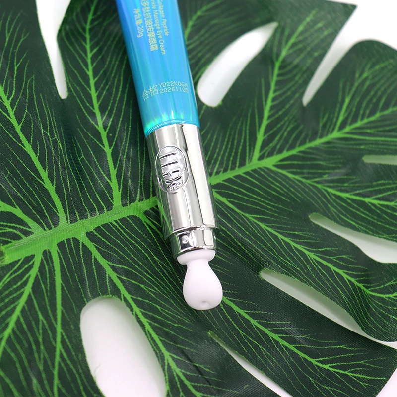 Custom Cosmetic Luxury Empty Soft Tube Packaging Vibrating Eye Cream Massage Plastic Tube With Electric Metal Ceramic Applicator