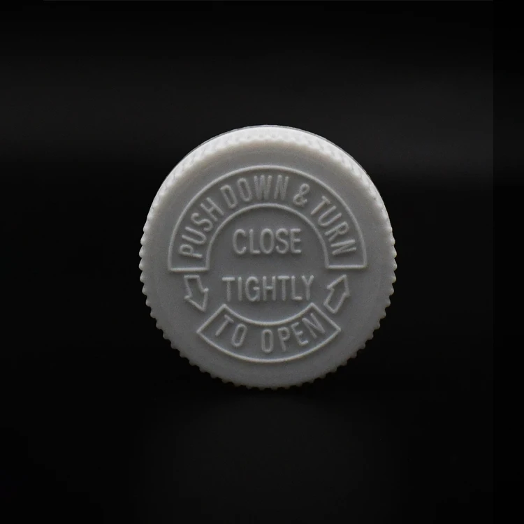 plastic bottle proof lid CRC 38mm child resistant cap