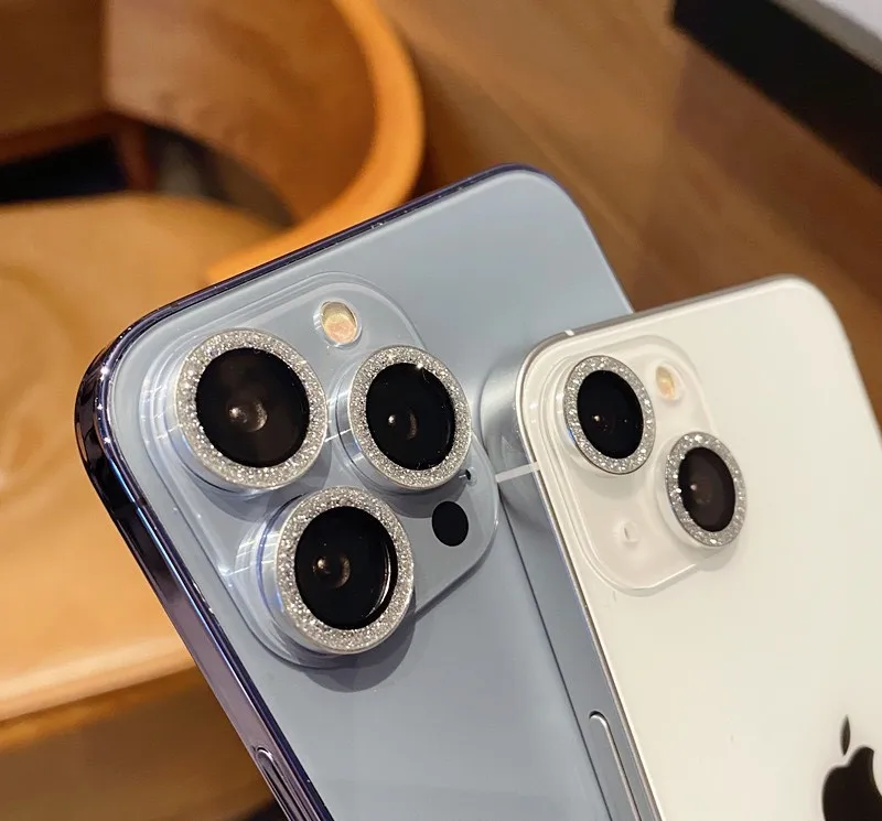 Anti Scratch Bling For iPhone camera lens glitter protector film for iphone 14 13 pro max tempered glass protector de camara