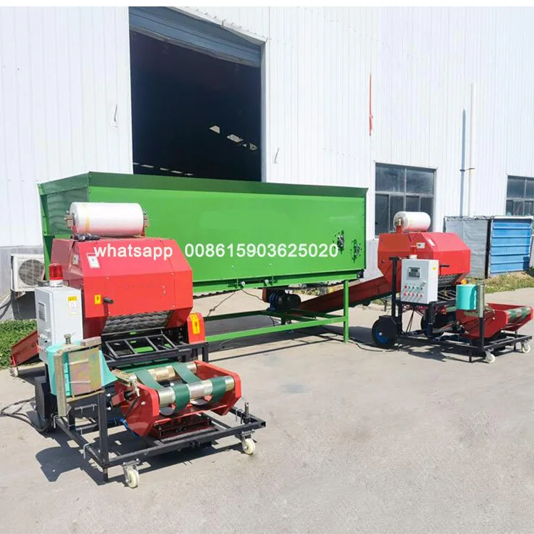 Forage silage wrapping machine Fully automatic corn straw baling and wrapping machine Used on Farms with Essential Motor