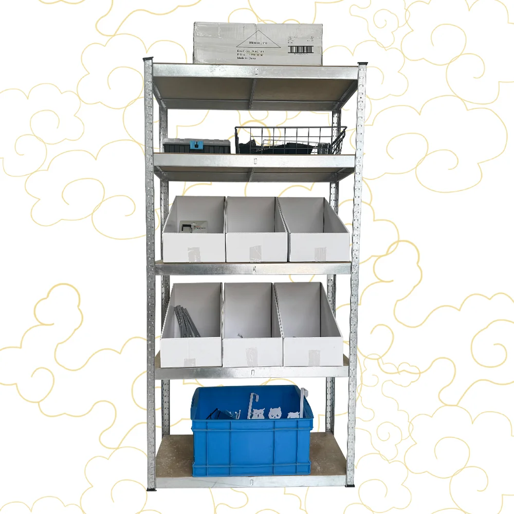 5 tier low price galvanized steel frame wooden shelves garage storage racks shelving units