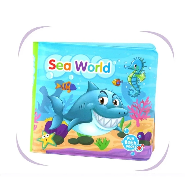 Custom baby PVC waterproof bath book for Baby Education sea animal