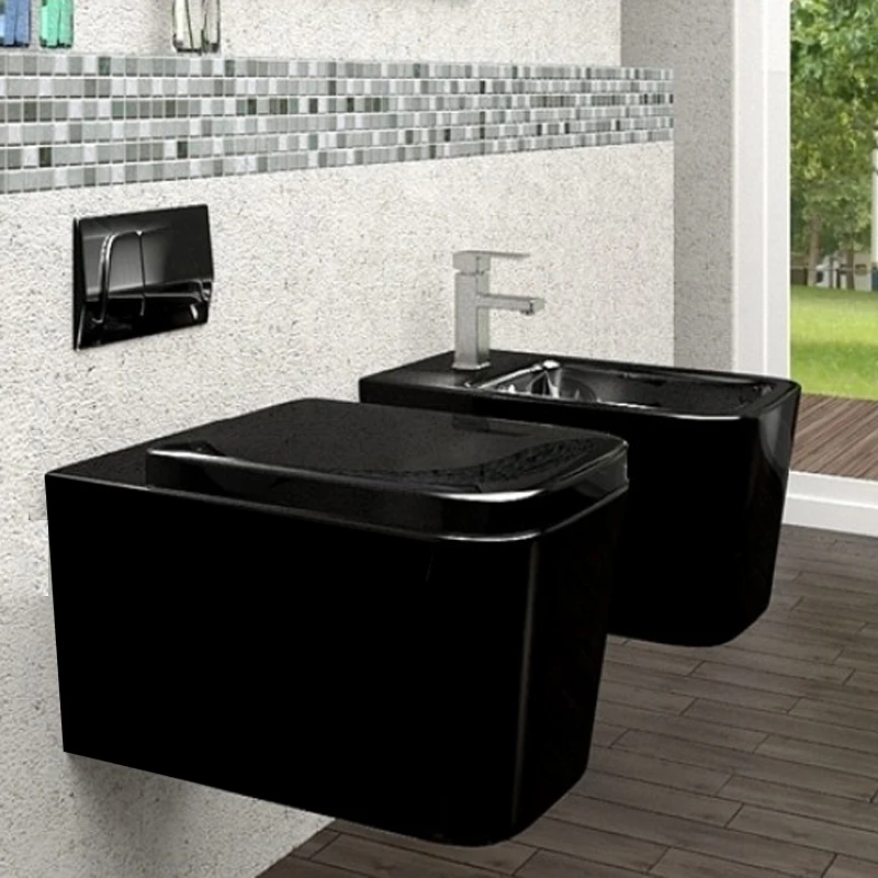 Современная матовая настенная ваза для унитаза гарантия квадратная санитарное биде легкая i-сиденье P-trap унитаз идеальная санитарная