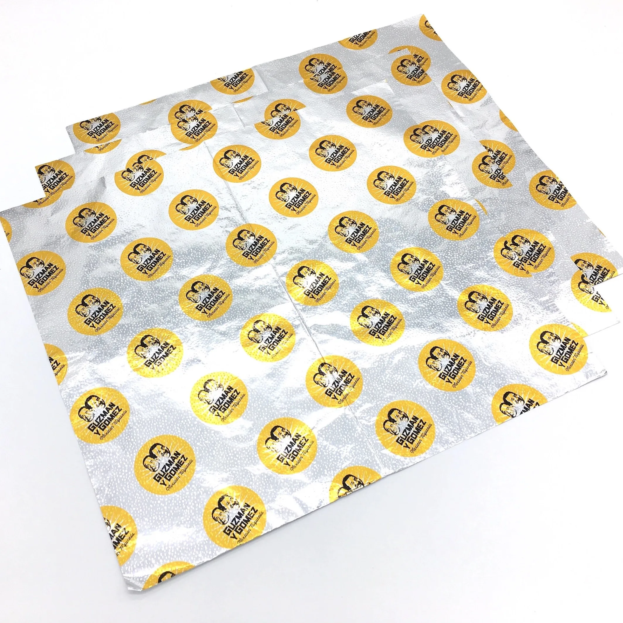 Customized patterned embossed kitchen food foil wrapper pop up pre cut colored Aluminum Foil Sheets