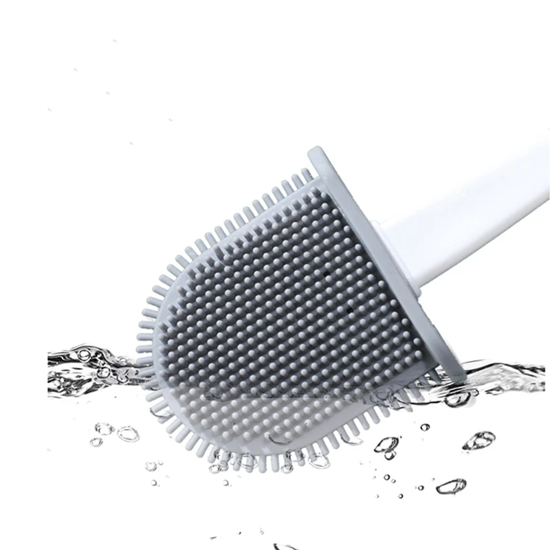 No Slip Wall Toilet brush with Eco-friendly Soft Silicone Flex Cleaning System TPR Handle Toilet Brush